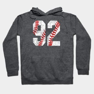 Vintage #92 Baseball Laces Baseball Mom Jersey Love Baseball Hoodie